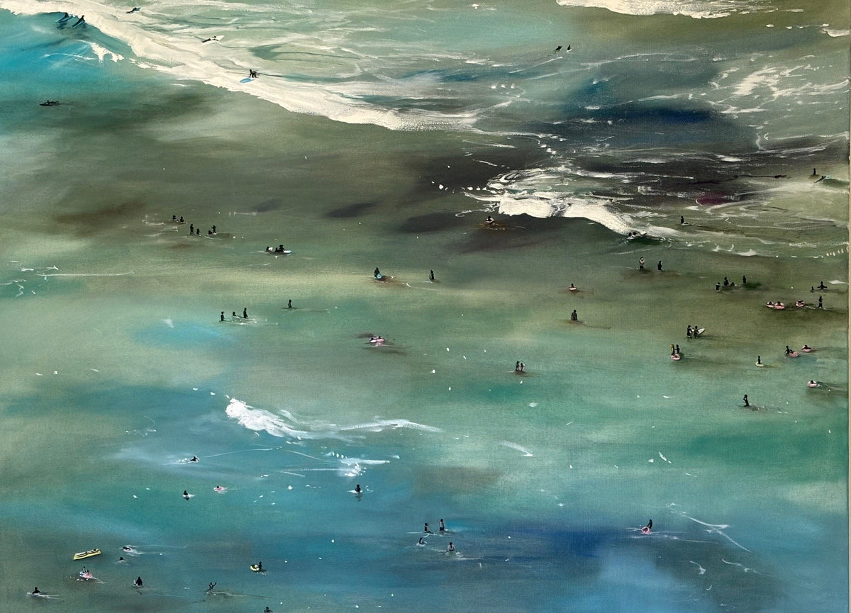 Waikiki Beach; original oil painting by Jessica Fairley