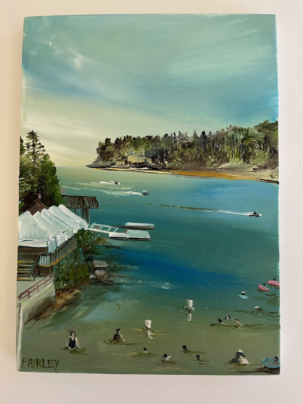Bass Lake; Miniature original oil painting by Jessica Fairley- SOLD