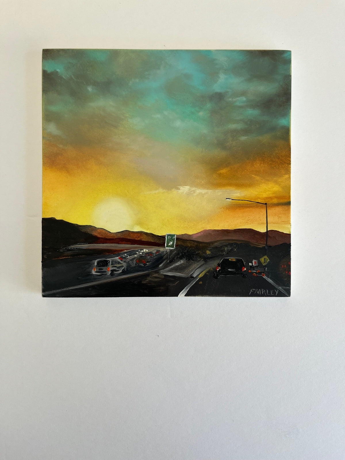 Los Angeles Sunset; Miniature Oil Painting by Jessica Fairley