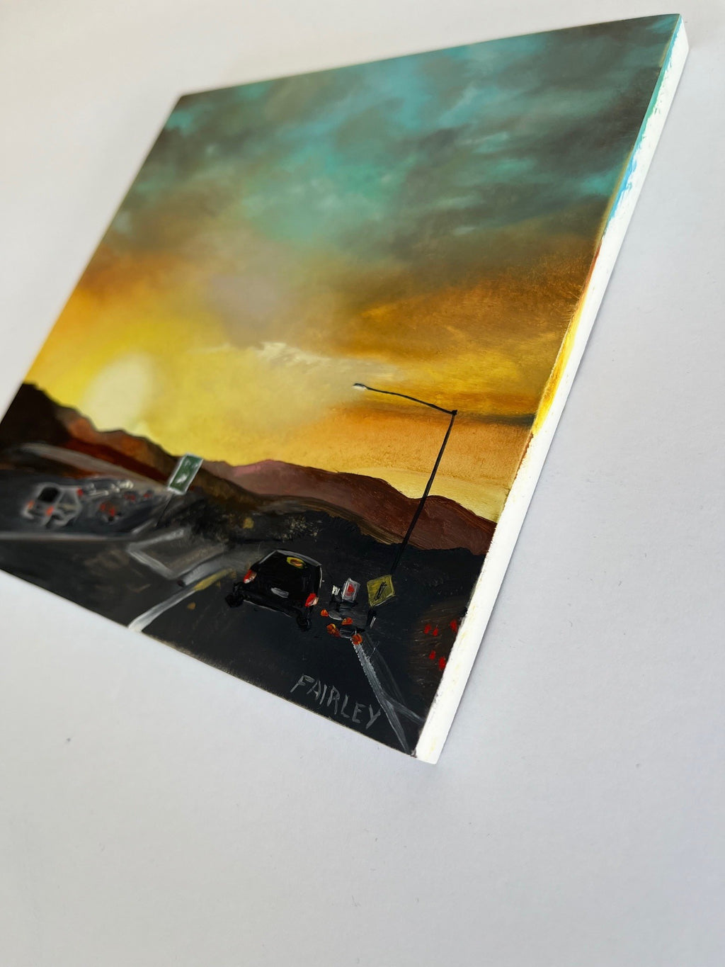 Los Angeles Sunset; Miniature Oil Painting by Jessica Fairley