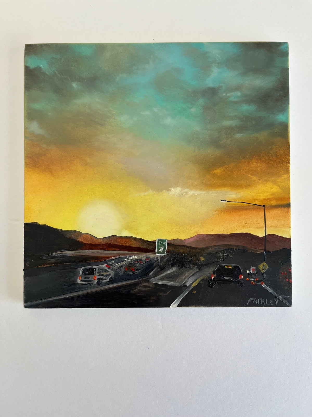 Los Angeles Sunset; Miniature Oil Painting by Jessica Fairley