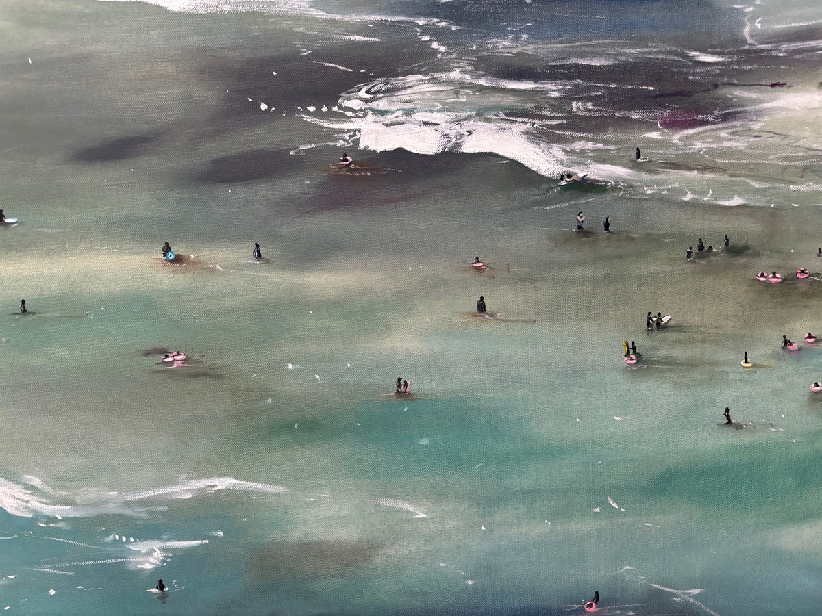 Waikiki Beach; original oil painting by Jessica Fairley