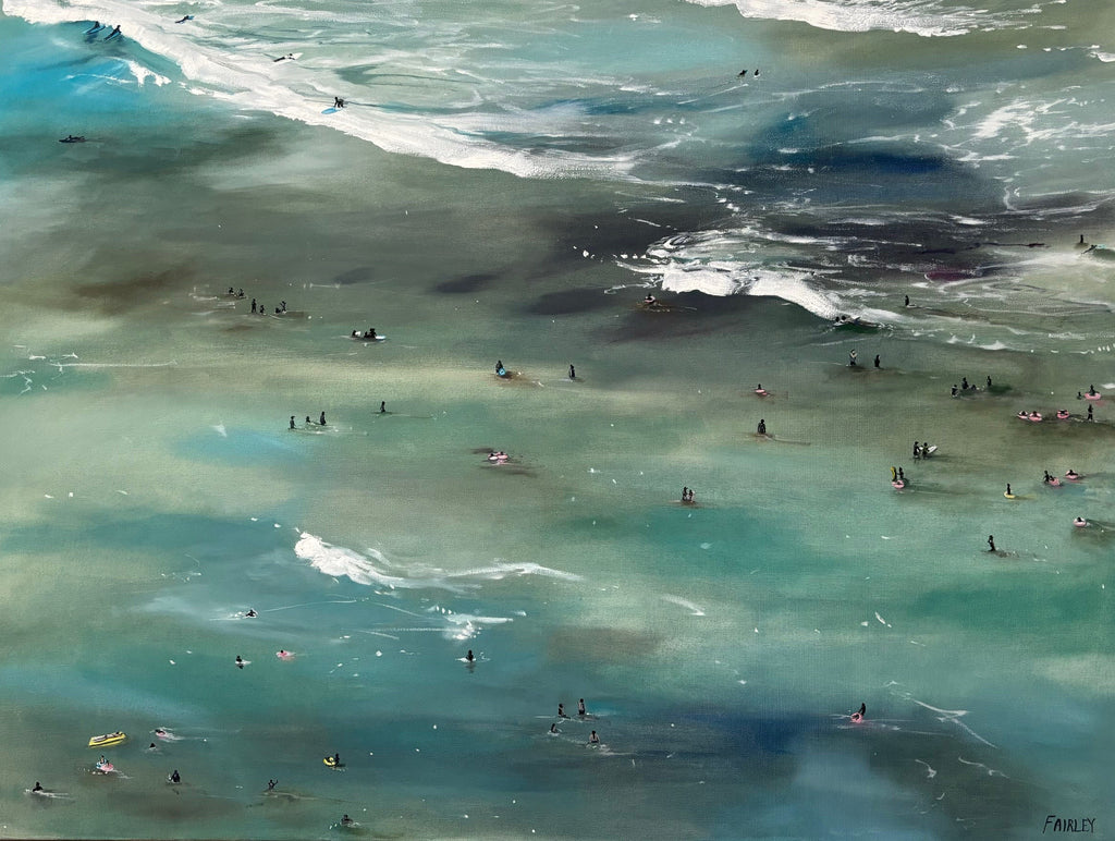 Waikiki Beach; original oil painting by Jessica Fairley