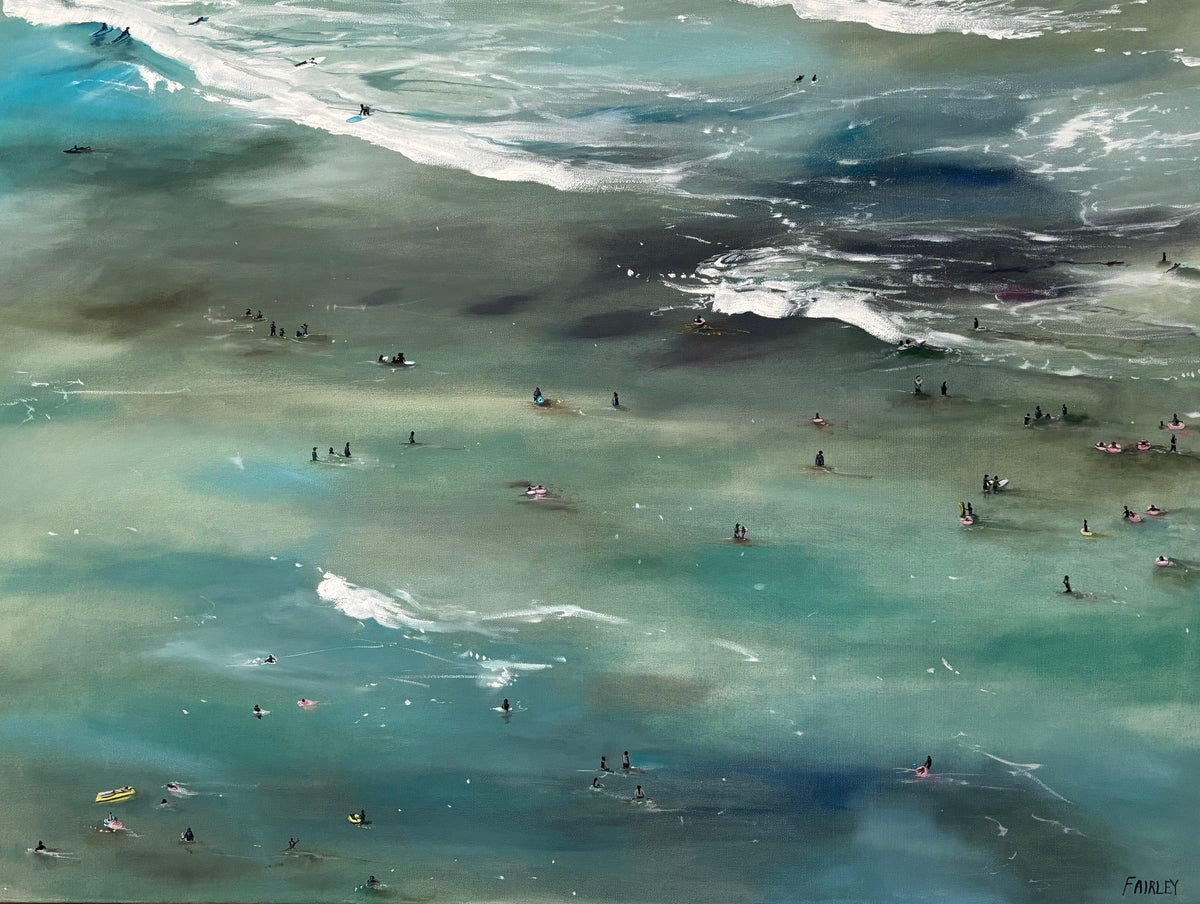 Waikiki Beach; original oil painting by Jessica Fairley