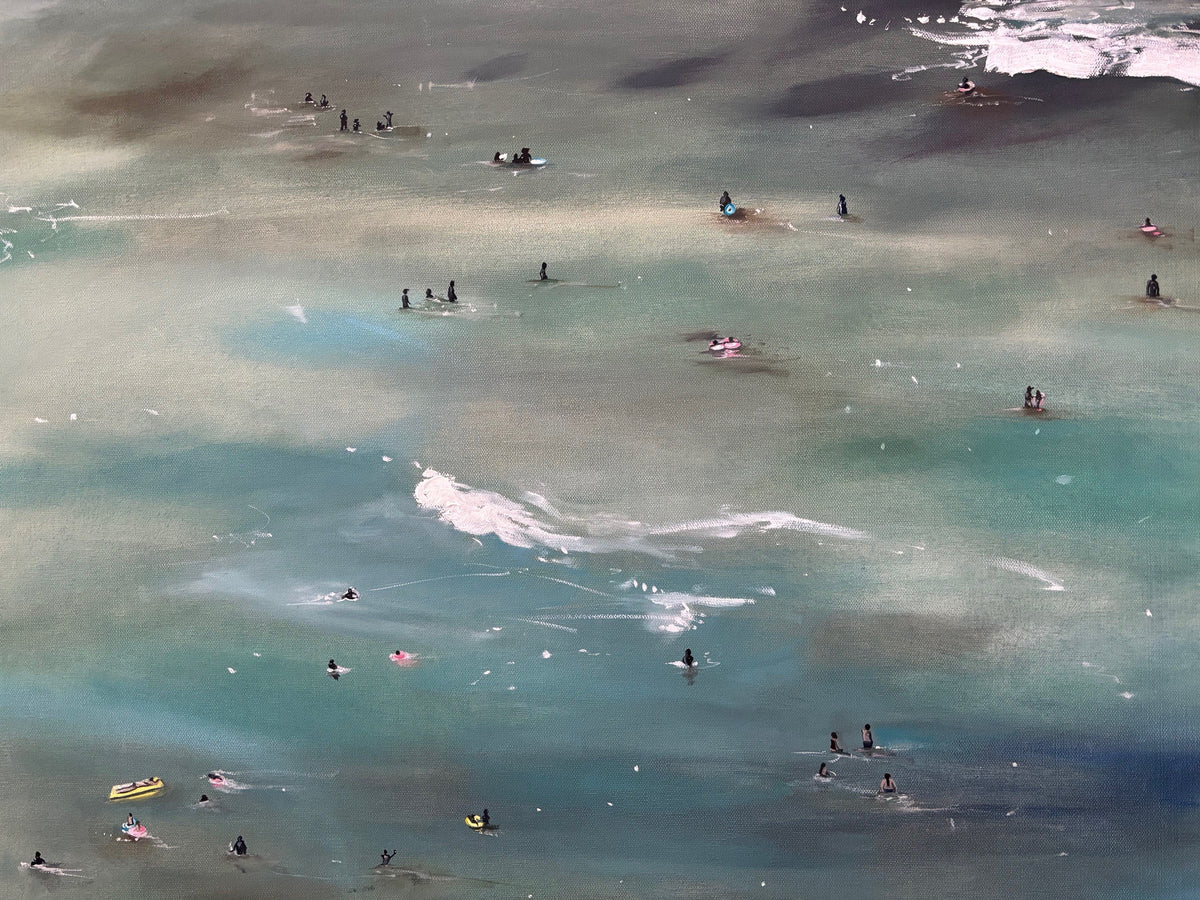 Waikiki Beach; original oil painting by Jessica Fairley