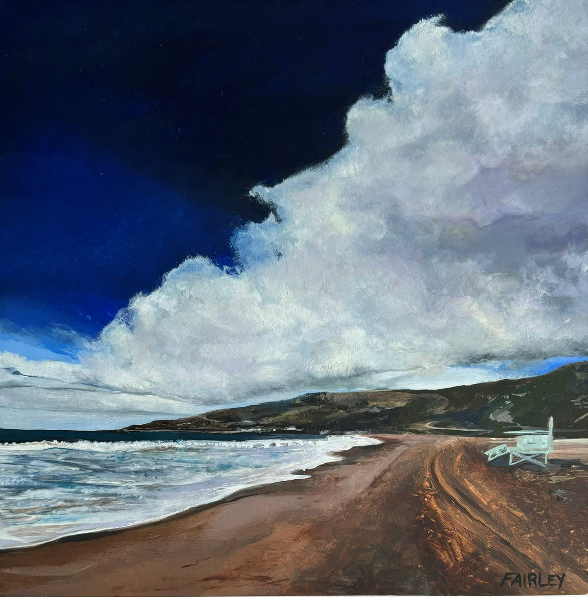 Zuma Beach Miniature; Original oil painting by Jessica Fairley